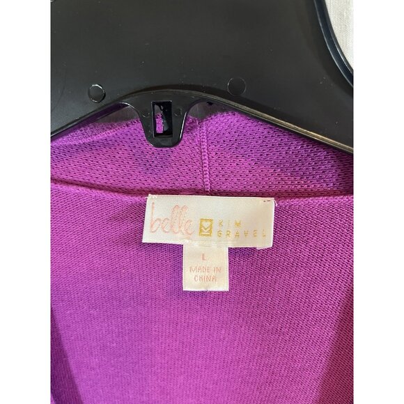 Belle by Kim Gravel Women's Large Knit Long Cardigan Purple And Blue - Picture 2 of 7
